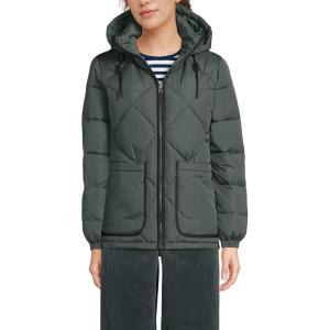 Lands’ End Women’s FeatherFree Insulated Diamond Quilted Jacket(Evening Forest)