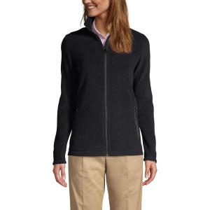 Lands’ End Women’s Full-Zip Mid-Weight Fleece Jacket(Black)