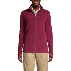 Lands’ End Women’s Full-Zip Mid-Weight Fleece Jacket(Burgundy)