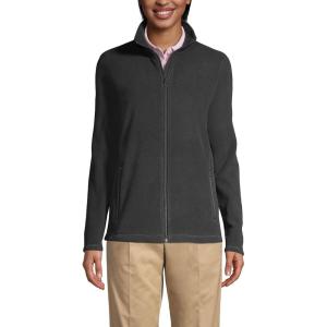 Lands’ End Women’s Full-Zip Mid-Weight Fleece Jacket(Dark Charcoal)
