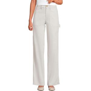 Lands’ End Women’s Herringbone Chino High Rise Utility Pants(Light Stone)
