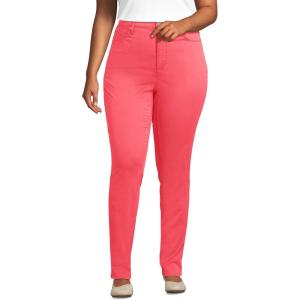 Lands’ End Women’s High Rise Slimming 5 Pocket Chino Slim Leg Pants(Wood Lily)