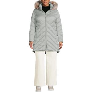 Lands’ End Women’s Insulated Cozy Fleece Lined Primaloft Coat(Light Fog)