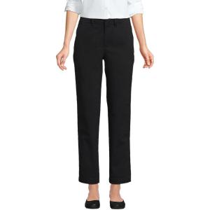 Lands’ End Women’s Mid Rise Classic Straight Leg Chino Ankle Pants(Black)