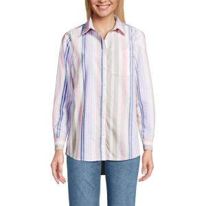 Lands’ End Women’s Oxford Shirt(Desert Tan Variegated Stripe)