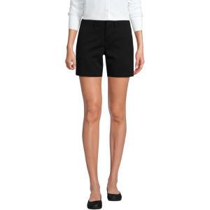 Lands’ End Women’s Plus Size Elastic Back Classic 7″ Chino Shorts(Black)
