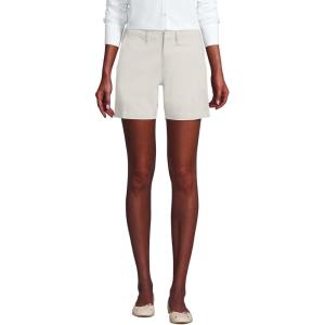Lands’ End Women’s Plus Size Elastic Back Classic 7″ Chino Shorts(Light Stone)