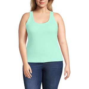 Lands’ End Women’s Pointelle Rib UNeck Tank(Frosted Mint)