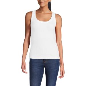 Lands’ End Women’s Pointelle Rib UNeck Tank(White)