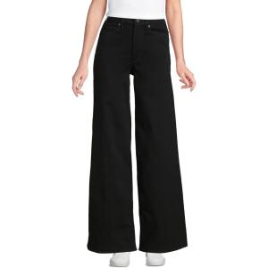 Lands’ End Women’s Recover Denim High Rise Extra Wide Leg Jeans(Black)