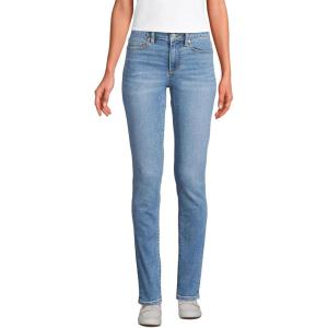 Lands’ End Women’s Recover Denim Mid Rise Slim Leg Jeans(Beau Blue)