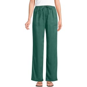 Lands’ End Women’s Recover High Rise Wide Leg Jeans(Washed Evergreen)