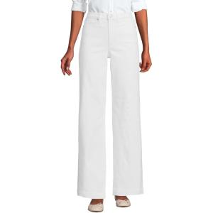 Lands’ End Women’s Recover High Rise Wide Leg Jeans(White)