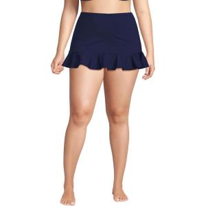 Lands’ End Women’s Ruffle Hem Mini Swim Skirt(Deep Sea Navy)