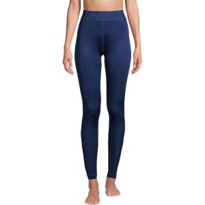 Lands’ End Women’s Silk Interlock Long Underwear Leggings Pants(Deep Sea Navy)