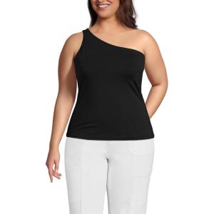 Lands’ End Women’s Slender One Shoulder Top(Black)