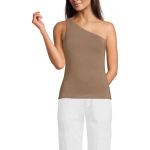 Lands’ End Women’s Slender One Shoulder Top(Honey Beige)