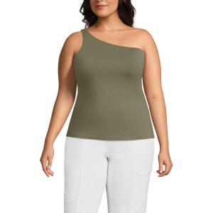 Lands’ End Women’s Slender One Shoulder Top(Sunwashed Olive)