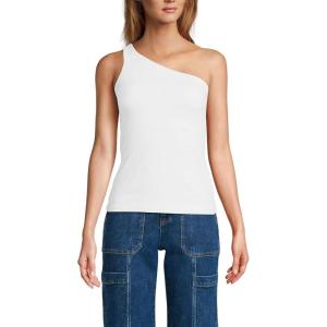 Lands’ End Women’s Slender One Shoulder Top(White)