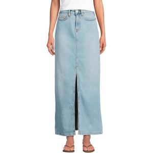 Lands’ End Women’s Soft Denim Maxi Skirt(Breeze Blue Wash)
