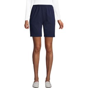 Lands’ End Women’s Sport Knit High Rise Shorts(Radiant Navy)