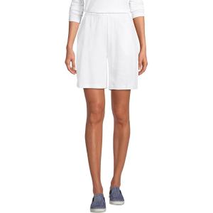 Lands’ End Women’s Sport Knit High Rise Shorts(White)