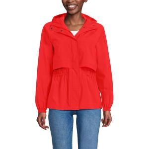 Lands’ End Women’s Squall Packable Rain Jacket(Coral Red)