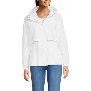 Lands’ End Women’s Squall Packable Rain Jacket(White)