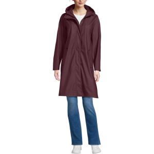 Lands’ End Women’s Squall Rain Slicker Coat(Lush Burgundy)