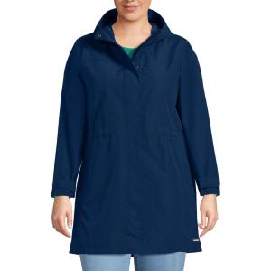 Lands’ End Women’s Squall Waterproof Hooded Raincoat(Deep Sea Navy)