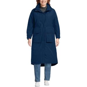 Lands’ End Women’s Squall Waterproof Insulated Winter Stadium Coat(Deep Sea Navy)