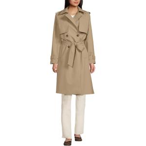 Lands’ End Women’s Squall Waterproof Modern Trench Coat(Desert Tan)