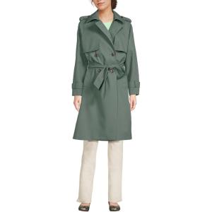 Lands’ End Women’s Squall Waterproof Modern Trench Coat(Spruce)