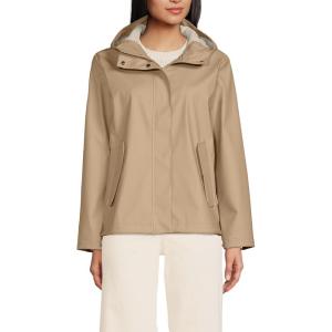 Lands’ End Women’s Squall Waterproof Rain Slicker Jacket(Desert Tan)