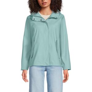 Lands’ End Women’s Squall Waterproof Rain Slicker Jacket(Misty Aqua)