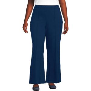 Lands’ End Women’s Starfish High Rise Palazzo Pants(Deep Sea Navy)