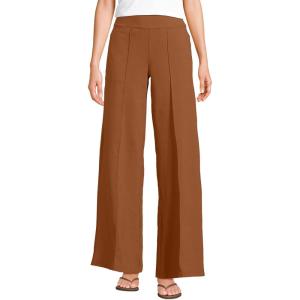 Lands’ End Women’s Starfish High Rise Palazzo Pants(Rich Ginger Brown)