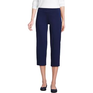 Lands’ End Women’s Starfish Mid Rise Pull-On Crop Pants(Deep Sea Navy)