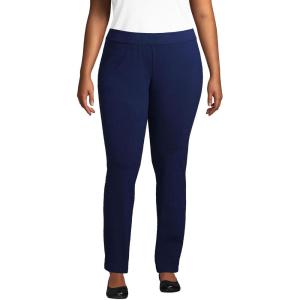 Lands’ End Women’s Starfish Mid Rise Slim Leg Pants(Deep Sea Navy)