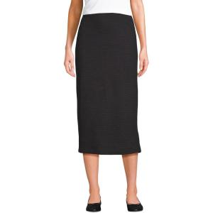 Lands’ End Women’s Starfish Side Zip Midi Skirt(Black)