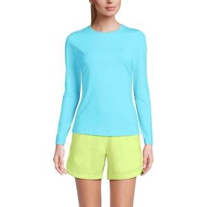 Lands’ End Women’s Sunshade UPF 50 Long Sleeve Relaxed Rash Guard(River Mist)