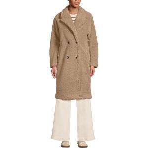 Lands’ End Women’s Teddy Collared Coat(Taupe Tan)