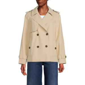 Lands’ End Women’s Trench Rain Jacket(Champagne)