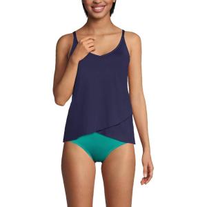 Lands’ End Women’s Tulip Hem Tankini Top(Deep Sea Navy)