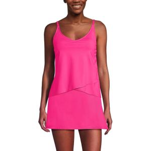 Lands’ End Women’s Tulip Hem Tankini Top(Prism Pink)