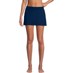 Lands’ End Women’s Tummy Control Skirt Swim Bottoms(Deep Sea Navy)