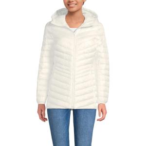 Lands’ End Women’s Ultralight Packable Down Jacket(Ivory Shine)
