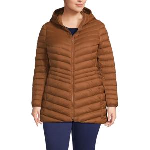 Lands’ End Women’s Ultralight Packable Down Jacket(Rich Ginger Brown)