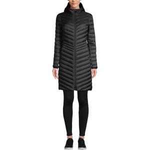 Lands’ End Women’s Ultralight Packable Long Down Coat(Black)