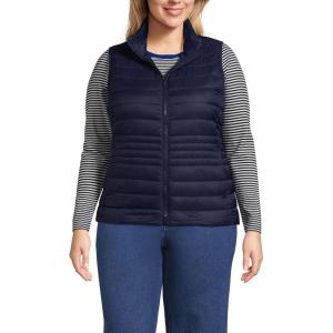 Lands’ End Women’s Wanderweight Packable Ultralight Down Vest(Deep Sea Navy)